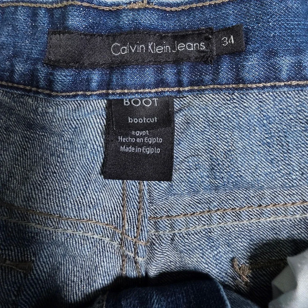 Calvin Klein Jeans Mens 34 Bootcut Medium Wash Blue Denim Pants 0984